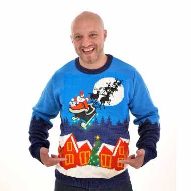 Kersttrui met licht sleigh ride voor vrouwen dames