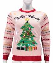 Dames foute kersttrui sparkle all the way met lichtjes