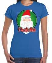 Fout kerst shirt i hate this blauw voor dames