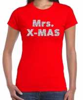 Fout kerst shirt mrs x mas zilver rood voor dames