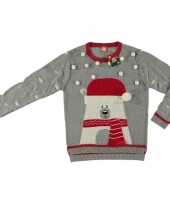 Grijze kersttrui ijsbeer voor dames