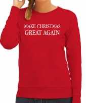 Make christmas great again foute kerst sweater kersttrui rood voor dames