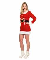 Rode kerst jurk met print voor dames